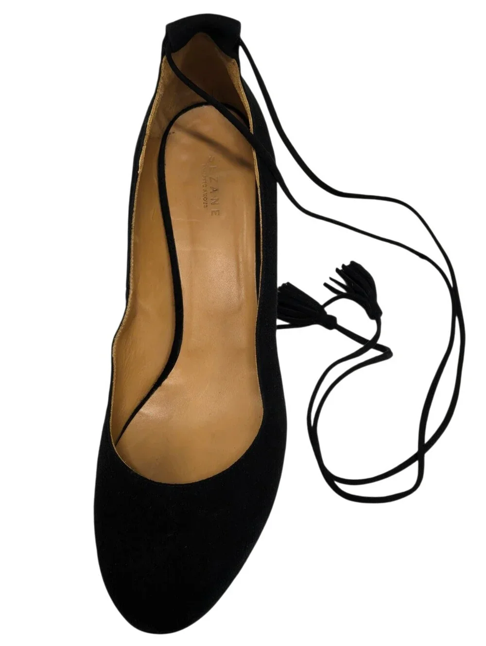 SÉZANE Black Suede Tassel Accents Pumps Sz 41